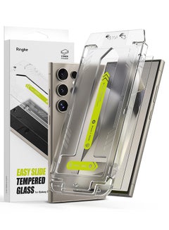 Tempered Glass Easy Slide Compatible with Samsung Galaxy S24 Ultra Screen Protector, Case Friendly Shatterproof Premium 9H Hardness - 2 Pack Clear
