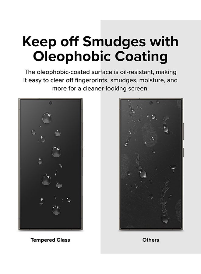Ringke - Tempered Glass Easy Slide Compatible with Samsung Galaxy S24 Ultra Screen Protector, Case Friendly Shatterproof Premium 9H Hardness - 2 Pack Clear - Image 1