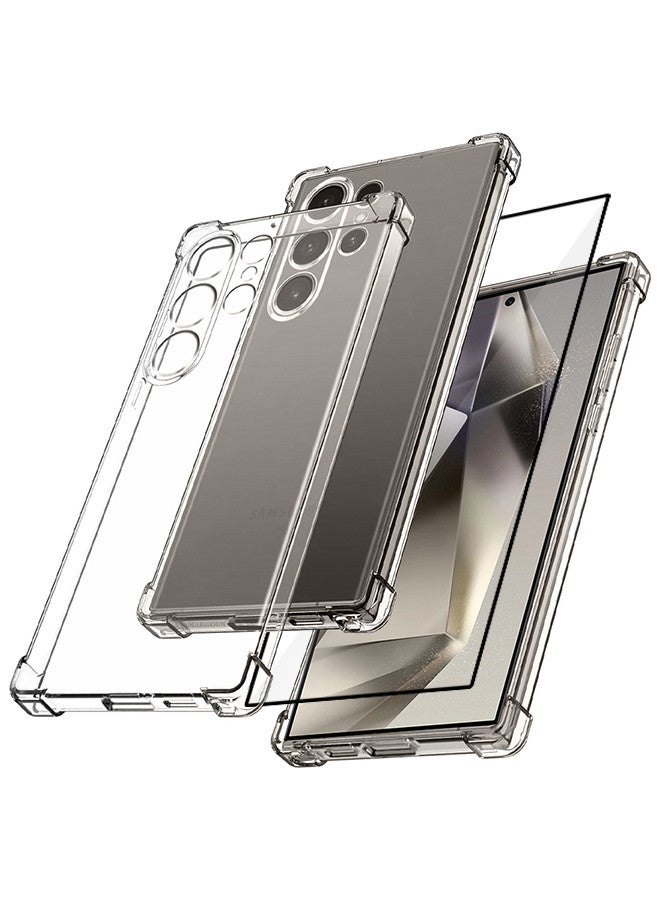 MARGOUN 2 Packs For Samsung Galaxy S24 Ultra Gorilla Case and Screen Protector Shock-Absorption Flexible Clear TPU Rubber Protective Cell Phone Cover Slim Fit Transparent Protective Case Cover Clear - Image 3