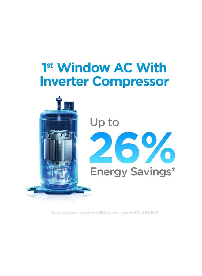 Midea - Window Air Conditioner 18000 BTU Inverter Compressor, Wifi Control, Silent, 24H Timer, Sleep Mode, 5 Year Full Warranty 3500 W ‎MWT4WG-18CRN1 White - Image 1