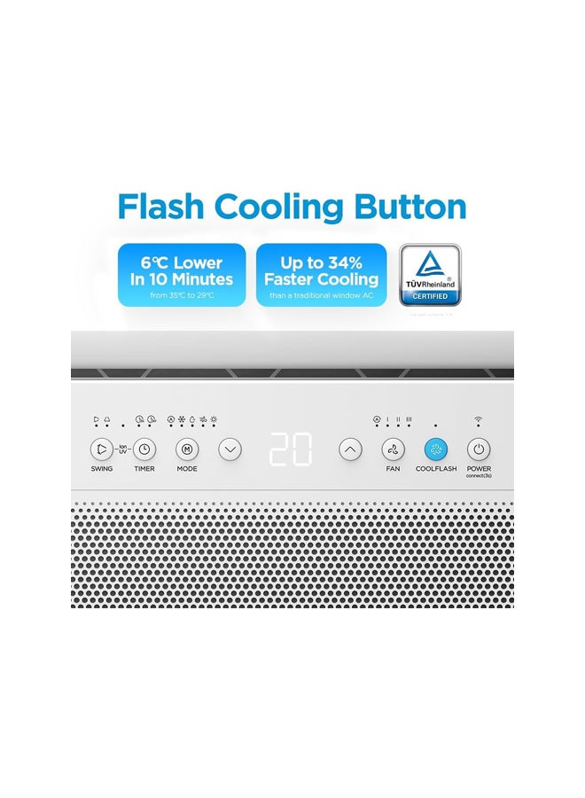 Midea - Window Air Conditioner 18000 BTU Inverter Compressor, Wifi Control, Silent, 24H Timer, Sleep Mode, 5 Year Full Warranty 3500 W ‎MWT4WG-18CRN1 White - Image 1