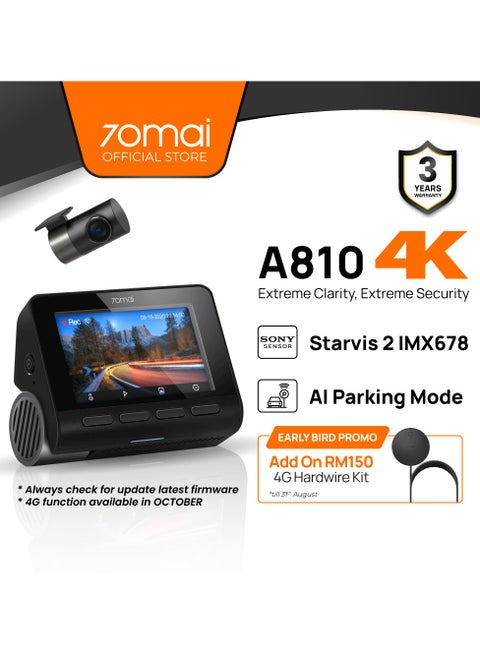 4K A810 HDR Fash Cam Set With Sony Starvis 2