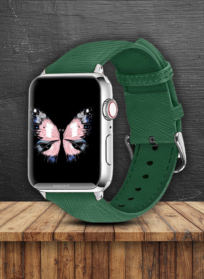 MARGOUN Apple Watch Band 38mm/40mm/41mm Leather Band Buckle Strap Wristband Compatible with Apple watch series 7/6/5/4/3/2/1/SE Multicolor - Image 2