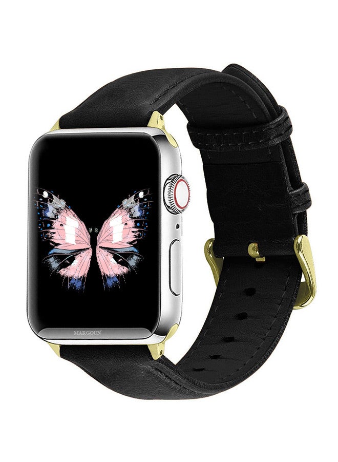 MARGOUN Apple Watch Band 38mm/40mm/41mm Leather Band Buckle Strap Wristband Compatible with Apple watch series 7/6/5/4/3/2/1/SE Multicolor - Image 1