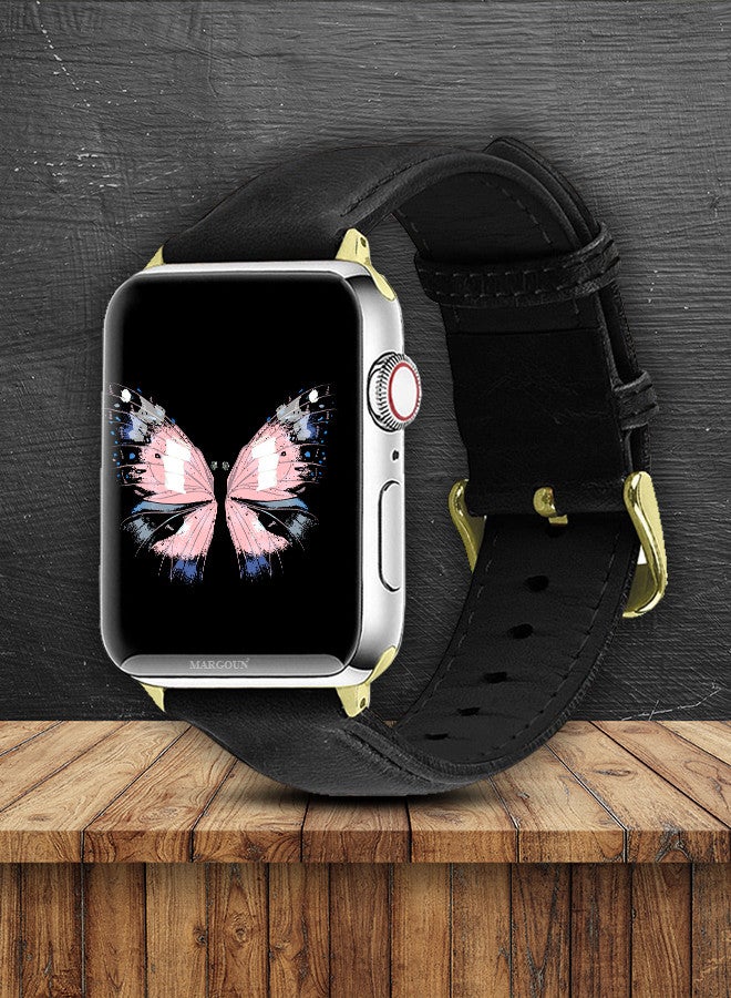 MARGOUN Apple Watch Band 38mm/40mm/41mm Leather Band Buckle Strap Wristband Compatible with Apple watch series 7/6/5/4/3/2/1/SE Multicolor - Image 2