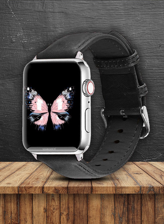 MARGOUN Apple Watch Band 38mm/40mm/41mm Leather Band Buckle Strap Wristband Compatible With Apple Watch Series 7/6/5/4/3/2/1/SE color19 - Image 2