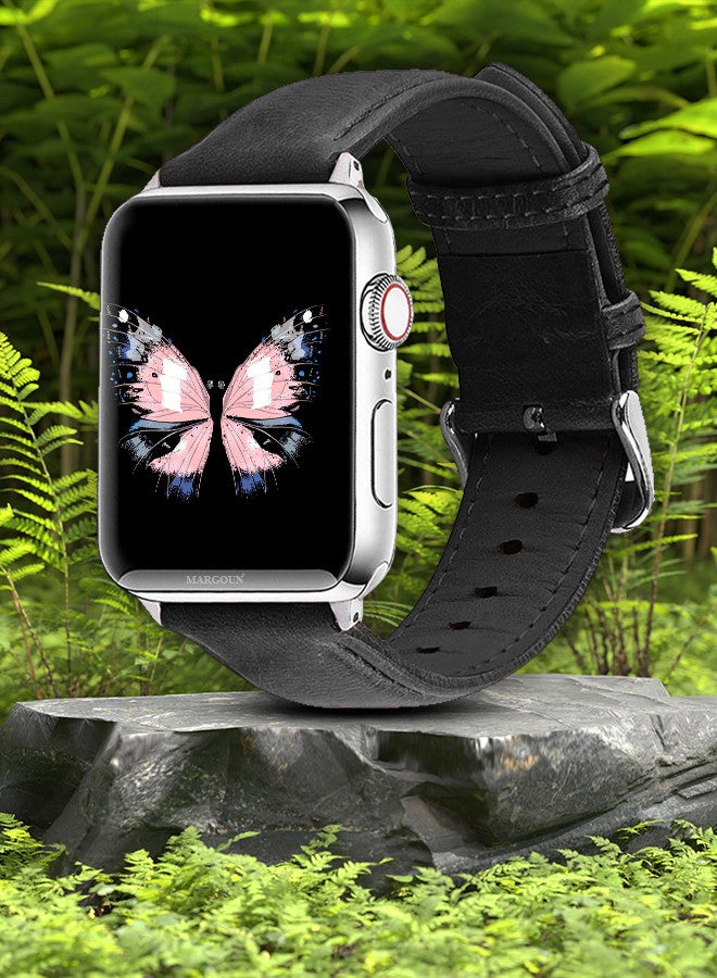 MARGOUN Apple Watch Band 38mm/40mm/41mm Leather Band Buckle Strap Wristband Compatible With Apple Watch Series 7/6/5/4/3/2/1/SE color19 - Image 3