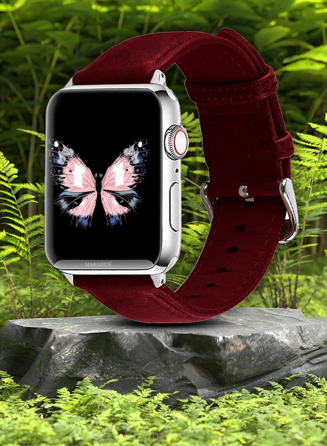 MARGOUN - Apple Watch Band 38mm/40mm/41mm Leather Band Buckle Strap Wristband Compatible with Apple watch series 7/6/5/4/3/2/1/SE Multicolor - Image 1
