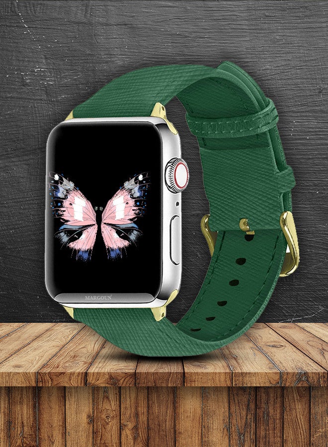 MARGOUN - Apple Watch Band 38mm/40mm/41mm Leather Band Buckle Strap Wristband Compatible with Apple watch series 7/6/5/4/3/2/1/SE Multicolor - Image 1