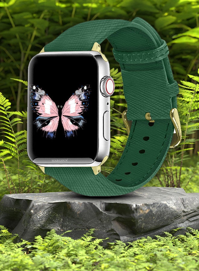 MARGOUN - Apple Watch Band 38mm/40mm/41mm Leather Band Buckle Strap Wristband Compatible with Apple watch series 7/6/5/4/3/2/1/SE Multicolor - Image 1