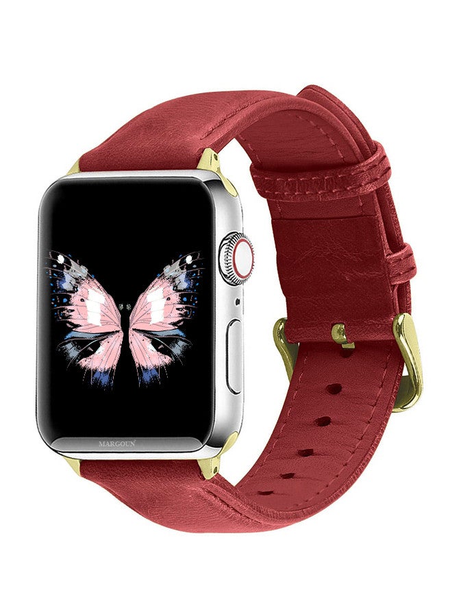MARGOUN Apple Watch Band 38mm/40mm/41mm Leather Band Buckle Strap Wristband Compatible with Apple watch series 7/6/5/4/3/2/1/SE Multicolor - Image 1