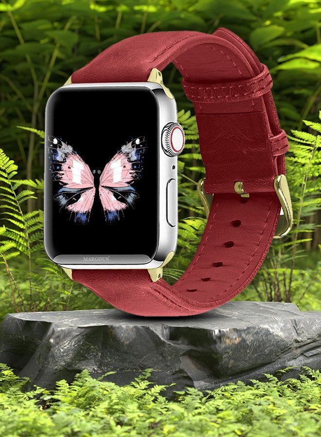 MARGOUN Apple Watch Band 38mm/40mm/41mm Leather Band Buckle Strap Wristband Compatible with Apple watch series 7/6/5/4/3/2/1/SE Multicolor - Image 3