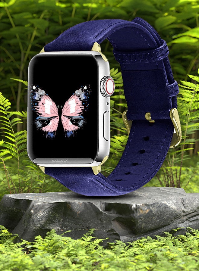 MARGOUN - Apple Watch Band 38mm/40mm/41mm Leather Band Buckle Strap Wristband Compatible with Apple watch series 7/6/5/4/3/2/1/SE Multicolor - Image 1