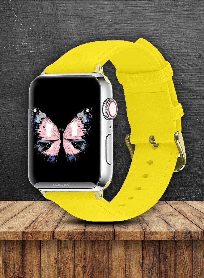 MARGOUN Apple Watch Band 38mm/40mm/41mm Leather Band Buckle Strap Wristband Compatible with Apple watch series 7/6/5/4/3/2/1/SE Multicolor - Image 2