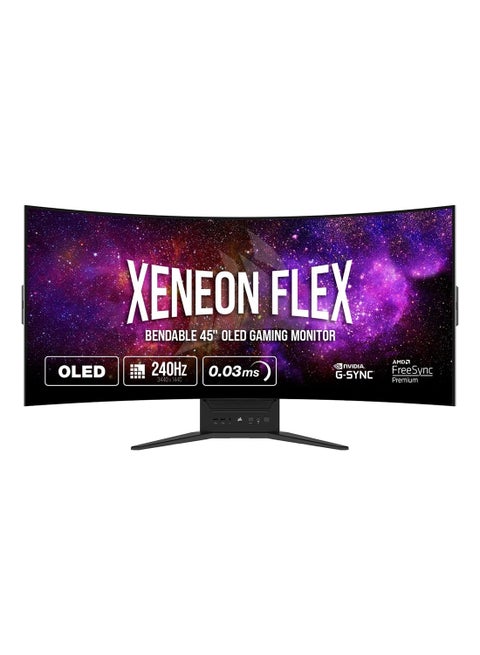 45 Inch Xeneon Flex  OLED WQHD Gaming Monitor -  (3440 X 1440) Bendable Display, 240Hz Refresh Rate, 0.03Ms Gtg Response Time, Nvidia G-Sync Compatible, Amd Freesync Premium 45Wqhd240 Black