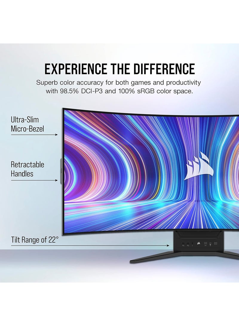 45 Inch Xeneon Flex  OLED WQHD Gaming Monitor -  (3440 X 1440) Bendable Display, 240Hz Refresh Rate, 0.03Ms Gtg Response Time, Nvidia G-Sync Compatible, Amd Freesync Premium 45Wqhd240 Black