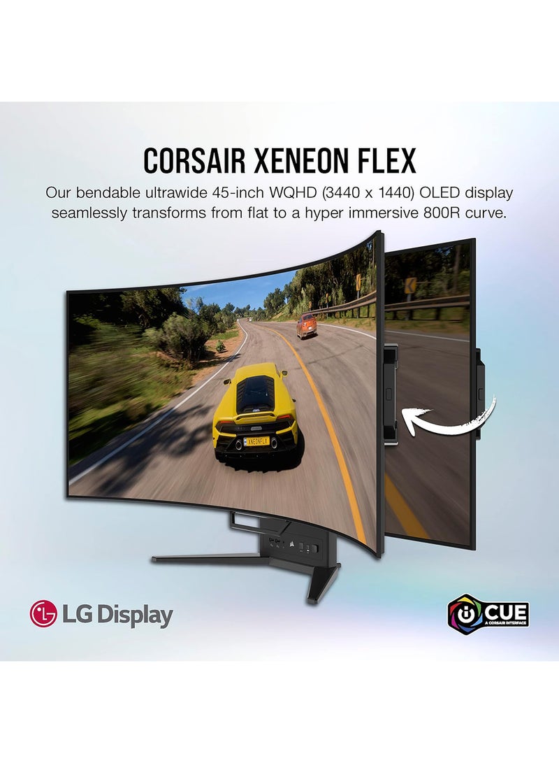 45 Inch Xeneon Flex  OLED WQHD Gaming Monitor -  (3440 X 1440) Bendable Display, 240Hz Refresh Rate, 0.03Ms Gtg Response Time, Nvidia G-Sync Compatible, Amd Freesync Premium 45Wqhd240 Black