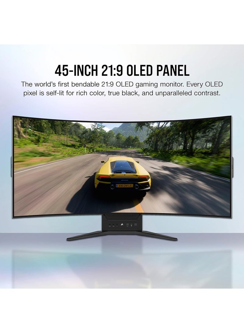 45 Inch Xeneon Flex  OLED WQHD Gaming Monitor -  (3440 X 1440) Bendable Display, 240Hz Refresh Rate, 0.03Ms Gtg Response Time, Nvidia G-Sync Compatible, Amd Freesync Premium 45Wqhd240 Black