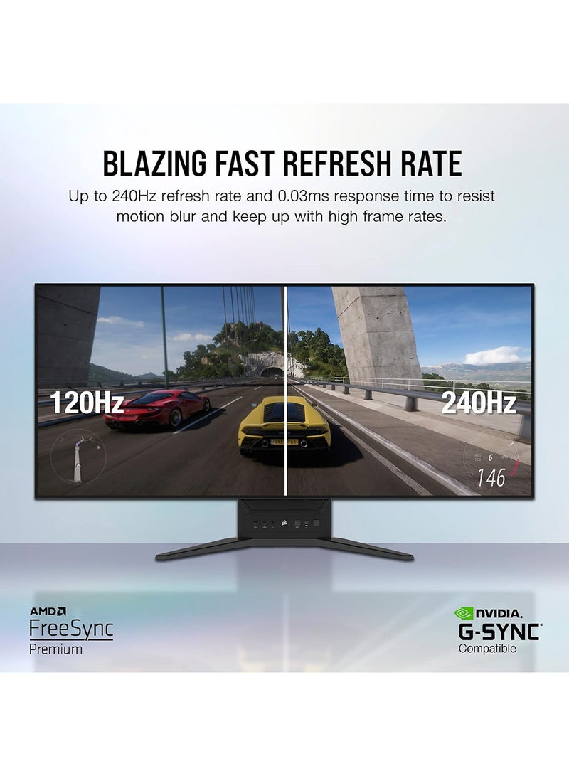 45 Inch Xeneon Flex  OLED WQHD Gaming Monitor -  (3440 X 1440) Bendable Display, 240Hz Refresh Rate, 0.03Ms Gtg Response Time, Nvidia G-Sync Compatible, Amd Freesync Premium 45Wqhd240 Black
