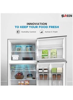 SREEN Two-Door Refrigerator 12.3 feet With No Frost Feature SRTM-452NF Silver  - Image 2