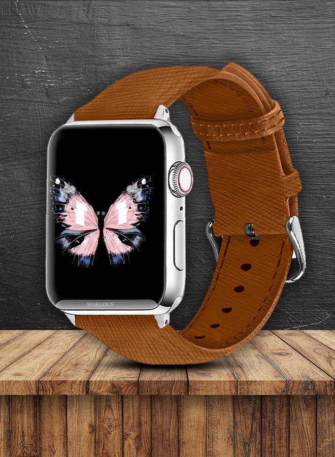 MARGOUN Apple Watch Band 38mm/40mm/41mm Leather Band Buckle Strap Wristband Compatible with Apple watch series 7/6/5/4/3/2/1/SE Multicolor - Image 2
