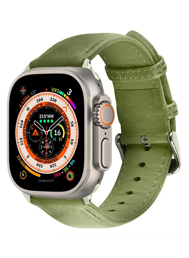 MARGOUN - Apple Watch Band 49mm/45mm/44mm Leather Band Buckle Strap Wristband Compatible with Apple watch series Ultra2/Ultra/8/7/SE/5/4/3/2/1 Multicolor - Image 1