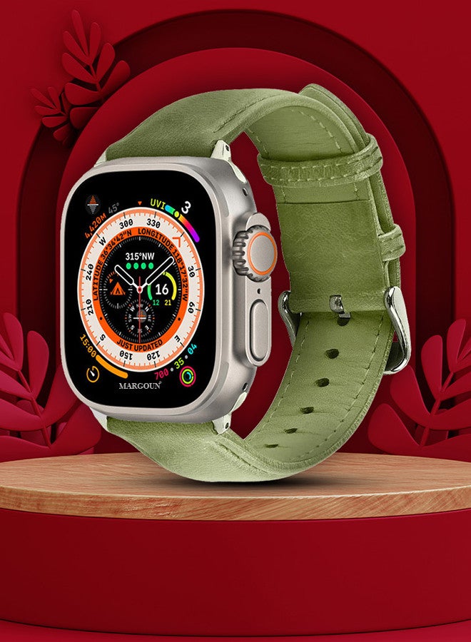 MARGOUN - Apple Watch Band 49mm/45mm/44mm Leather Band Buckle Strap Wristband Compatible with Apple watch series Ultra2/Ultra/8/7/SE/5/4/3/2/1 Multicolor - Image 1