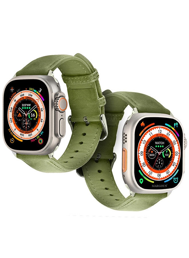 MARGOUN - Apple Watch Band 49mm/45mm/44mm Leather Band Buckle Strap Wristband Compatible with Apple watch series Ultra2/Ultra/8/7/SE/5/4/3/2/1 Multicolor - Image 1