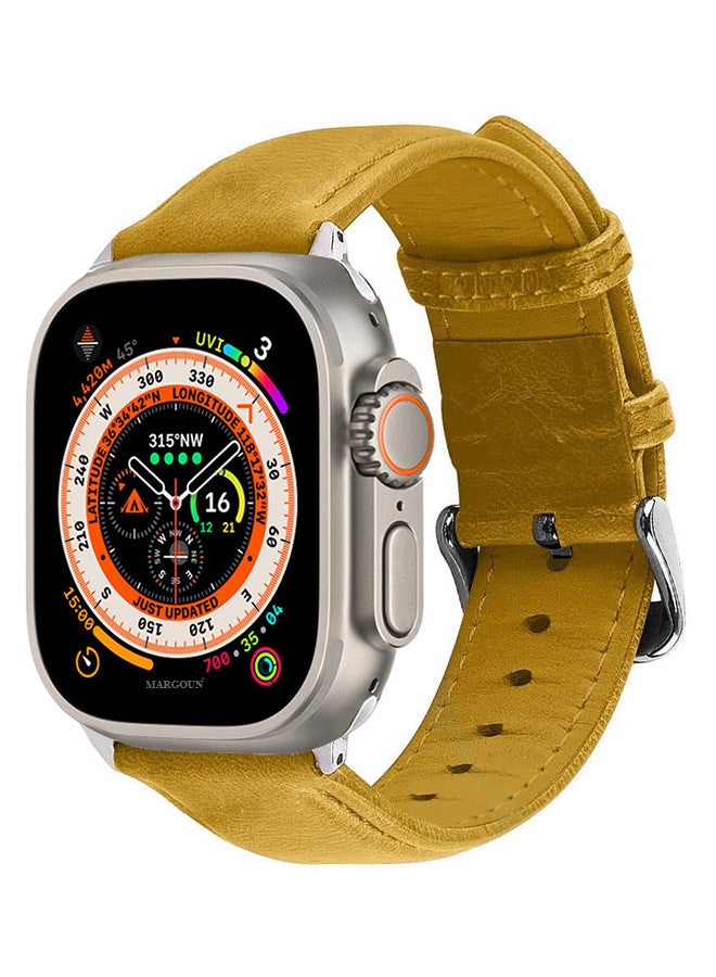 MARGOUN - Apple Watch Band 49mm/45mm/44mm Leather Band Buckle Strap Wristband Compatible with Apple watch series Ultra2/Ultra/8/7/SE/5/4/3/2/1 Multicolor - Image 1
