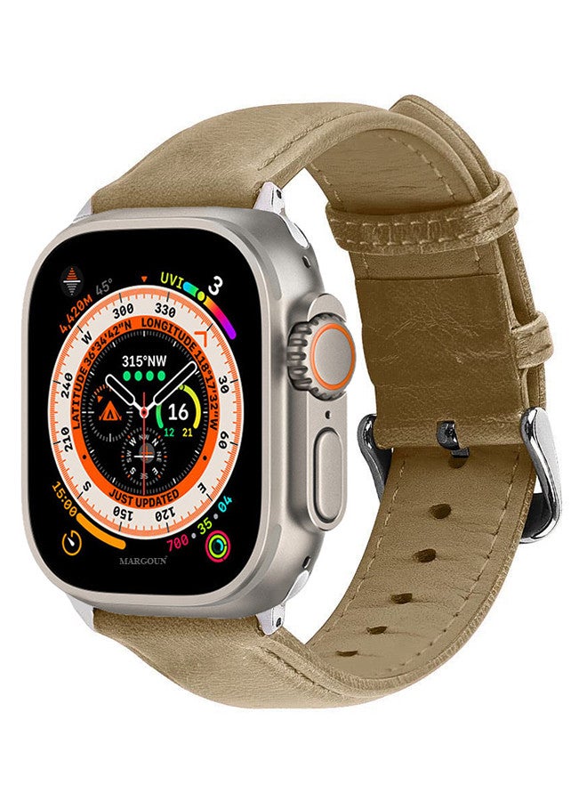 MARGOUN Apple Watch Band 49mm/45mm/44mm Leather Band Buckle Strap Wristband Compatible with Apple watch series Ultra2/Ultra/8/7/SE/5/4/3/2/1 Multicolor - Image 1