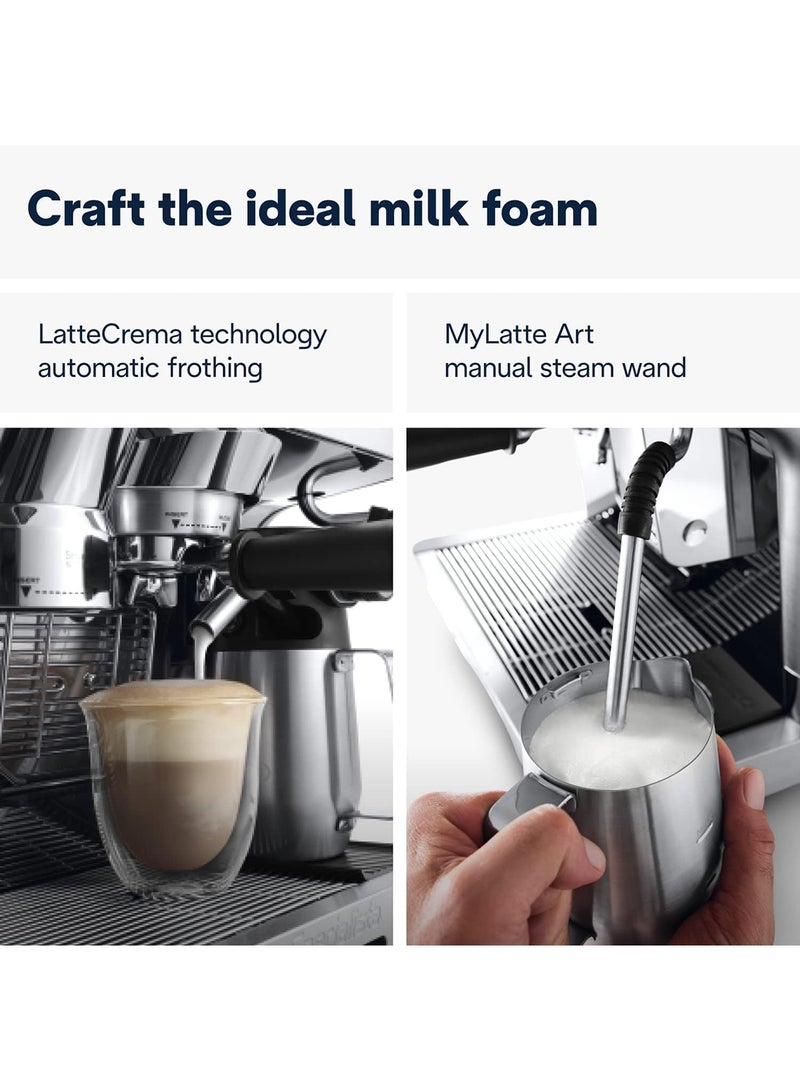 De'Longhi - La Specialista Maestro: Ultimate Cold Brew Manual Coffee Machine, Experience with Smart Tech, Cold Extraction Technology, 8 Recipes, Manual/Automatic Frothing, Metal - 2.5 L 1450 W EC9865.M Silver - Image 1