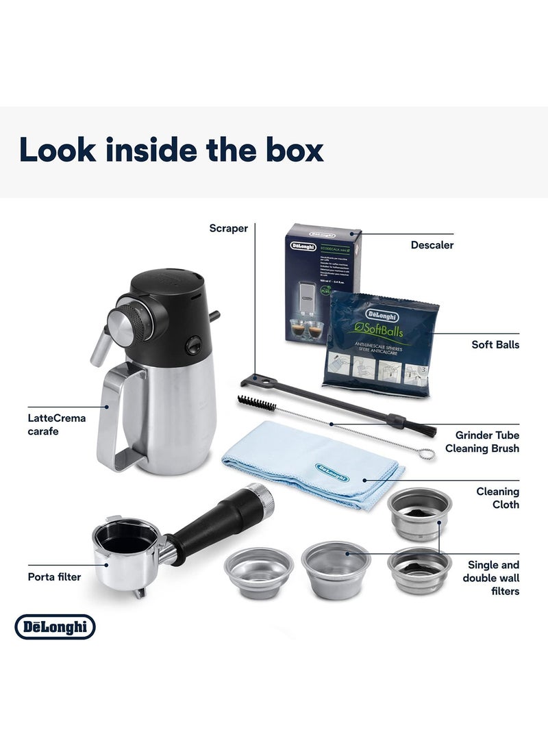 De'Longhi - La Specialista Maestro: Ultimate Cold Brew Manual Coffee Machine, Experience with Smart Tech, Cold Extraction Technology, 8 Recipes, Manual/Automatic Frothing, Metal - 2.5 L 1450 W EC9865.M Silver - Image 1