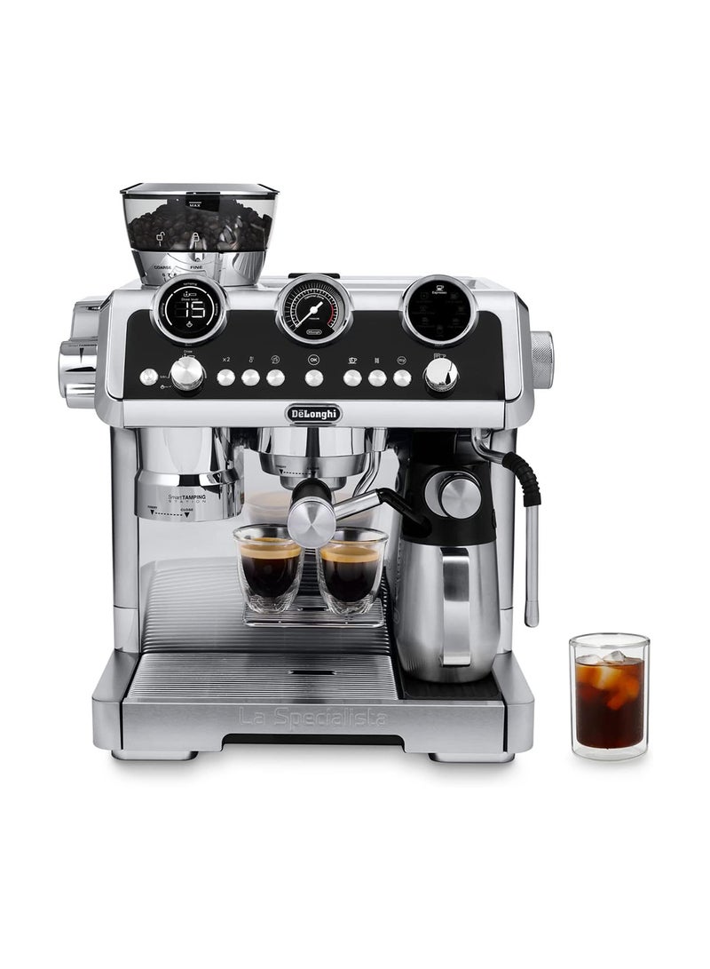 De'Longhi - La Specialista Maestro: Ultimate Cold Brew Manual Coffee Machine, Experience with Smart Tech, Cold Extraction Technology, 8 Recipes, Manual/Automatic Frothing, Metal - 2.5 L 1450 W EC9865.M Silver - Image 1