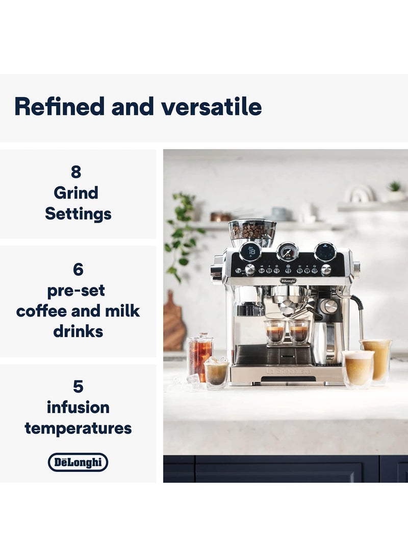 De'Longhi - La Specialista Maestro: Ultimate Cold Brew Manual Coffee Machine, Experience with Smart Tech, Cold Extraction Technology, 8 Recipes, Manual/Automatic Frothing, Metal - 2.5 L 1450 W EC9865.M Silver - Image 1