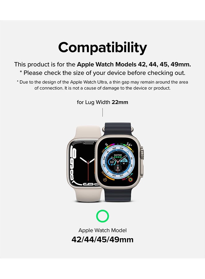 رينجك سوار ساعة مطاطي One Bold متوافق مع Apple Watch 49 مم / 45 مم / 44 مم / 42 مم، حزام سيليكون TPU خفيف الوزن ومرن وقابل للتعديل - - Image 2