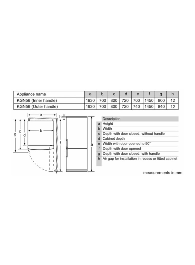 BOSCH - Series 4 Free-Standing Fridge-Freezer with Freezer at Bottom 505 Liters - 193 x 70 cm, 505 L KGN56CX30U Black Stainless Steel - Image 1