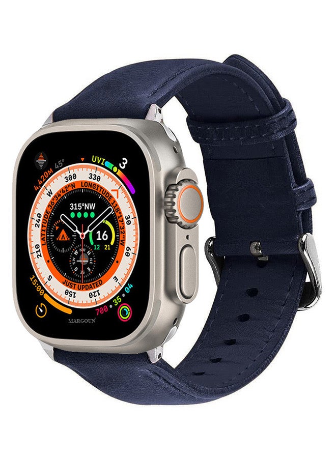 MARGOUN - Apple Watch Band 49mm/45mm/44mm Leather Band Buckle Strap Wristband Compatible with Apple watch series Ultra2/Ultra/8/7/SE/5/4/3/2/1 Multicolor - Image 1