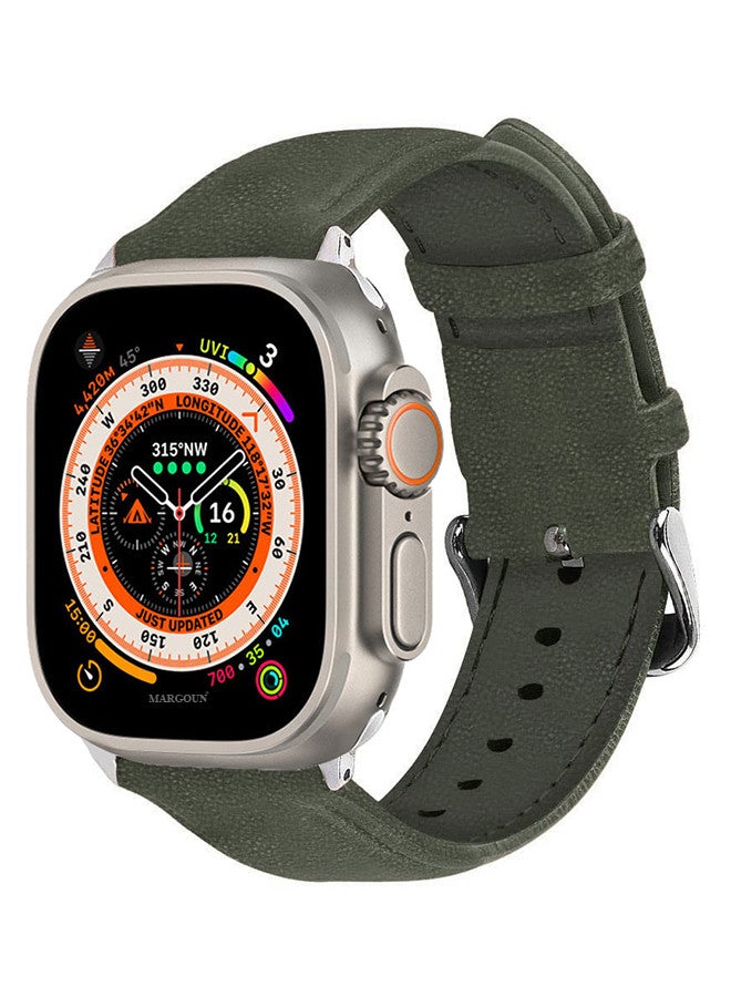 مارجون Apple Watch Band 49mm/45mm/44mm Leather Band Buckle Strap Wristband Compatible with Apple watch series Ultra2/Ultra/8/7/SE/5/4/3/2/1 Multicolor - Image 1