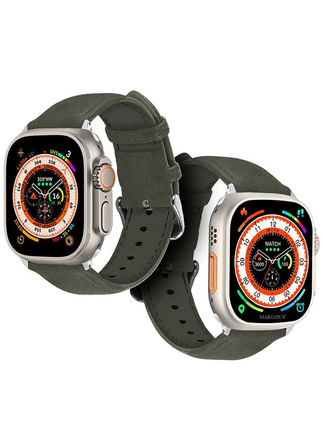 مارجون Apple Watch Band 49mm/45mm/44mm Leather Band Buckle Strap Wristband Compatible with Apple watch series Ultra2/Ultra/8/7/SE/5/4/3/2/1 Multicolor - Image 3