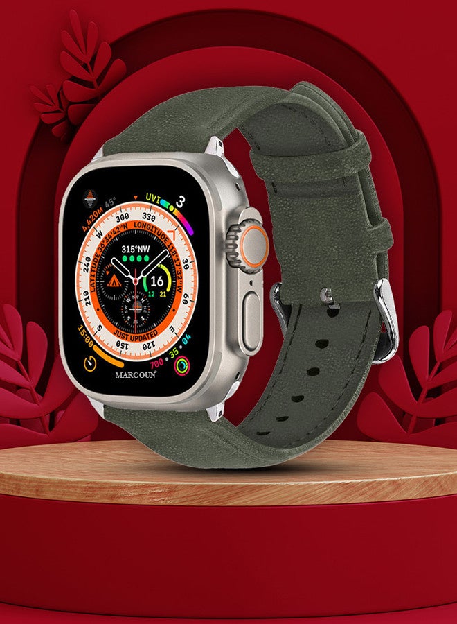 مارجون Apple Watch Band 49mm/45mm/44mm Leather Band Buckle Strap Wristband Compatible with Apple watch series Ultra2/Ultra/8/7/SE/5/4/3/2/1 Multicolor - Image 2