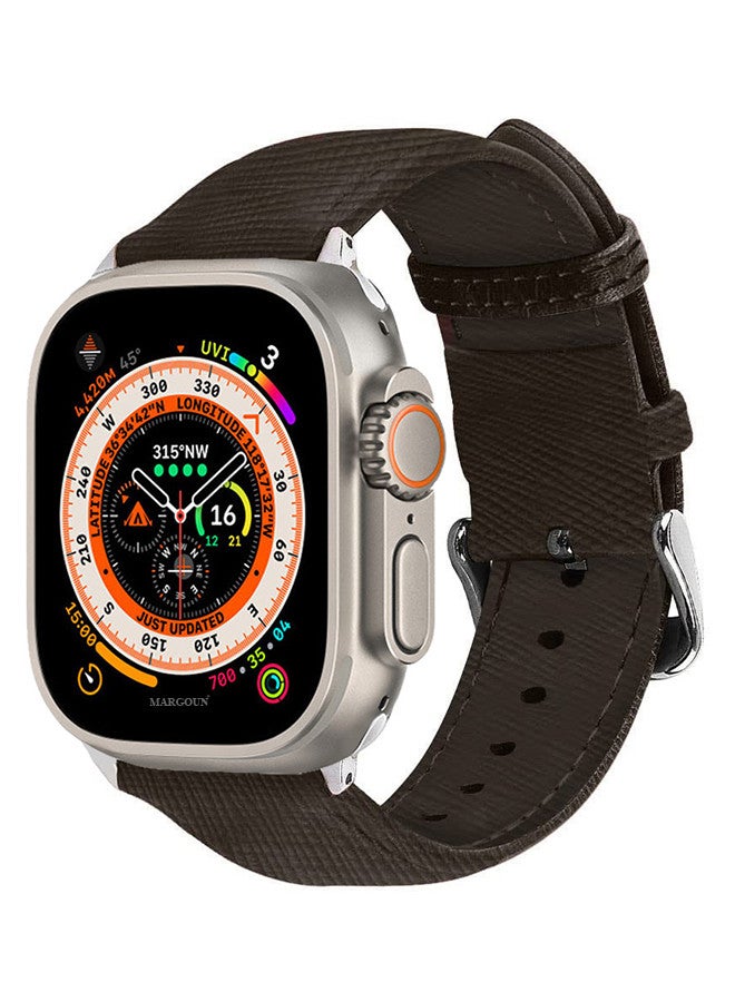 MARGOUN Apple Watch Band 49mm/45mm/44mm Leather Band Buckle Strap Wristband Compatible with Apple watch series Ultra2/Ultra/8/7/SE/5/4/3/2/1 Multicolor - Image 1