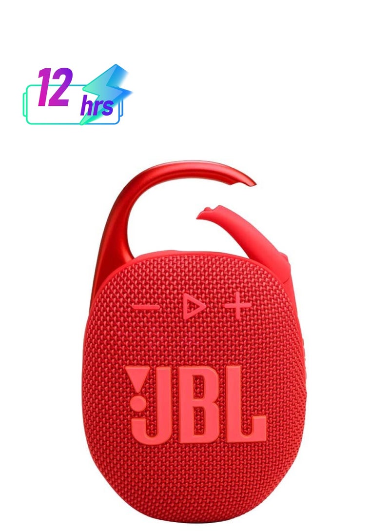 JBL - Clip 5 Portable Bluetooth Speaker Red - Image 1