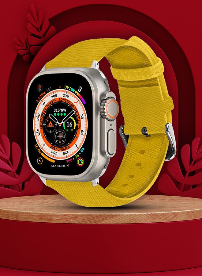 MARGOUN - Apple Watch Band 49mm/45mm/44mm Leather Band Buckle Strap Wristband Compatible with Apple watch series Ultra2/Ultra/8/7/SE/5/4/3/2/1 Multicolor - Image 1