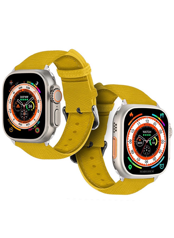 MARGOUN - Apple Watch Band 49mm/45mm/44mm Leather Band Buckle Strap Wristband Compatible with Apple watch series Ultra2/Ultra/8/7/SE/5/4/3/2/1 Multicolor - Image 1