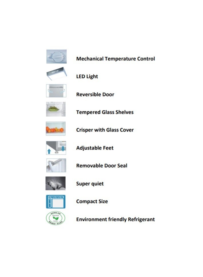 SREEN - Top Mount Refrigerator 7.45 Cuft Defrost SRTM274DFS Silver - Image 1