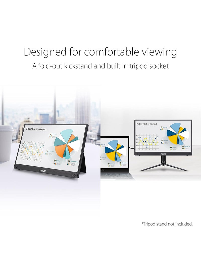 ASUS 15.6-Inch  Zenscreen Touch Mb16Aht Portable Monitor  Fhd (1920 X 1080), Ips, 10-Point Touch, Mini-Hdmi, Ergo Kickstand, Tripod Socket, Flicker Free, Low Blue Light, Windows Compatible Black - Image 3
