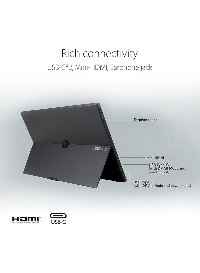 ASUS 15.6-Inch  Zenscreen Touch Mb16Aht Portable Monitor  Fhd (1920 X 1080), Ips, 10-Point Touch, Mini-Hdmi, Ergo Kickstand, Tripod Socket, Flicker Free, Low Blue Light, Windows Compatible Black - Image 5