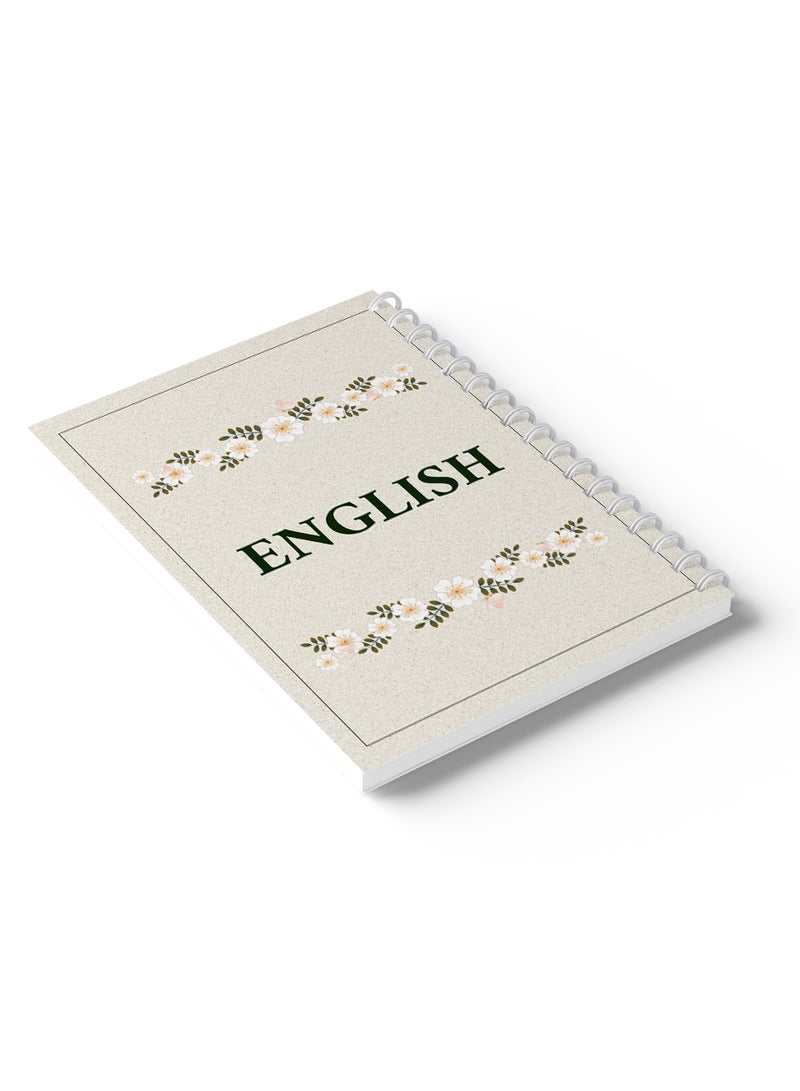 لوحة دفتر ملاحظات باللغة الإنجليزية، 60 ورقة بأغلفة ورقية صلبة وتصميم إكليل الورد متعدد الألوان - Image 4