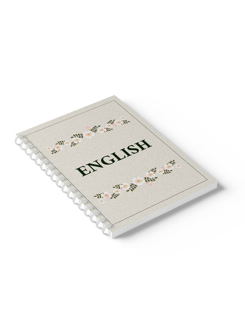 لوحة دفتر ملاحظات باللغة الإنجليزية، 60 ورقة بأغلفة ورقية صلبة وتصميم إكليل الورد متعدد الألوان - Image 3