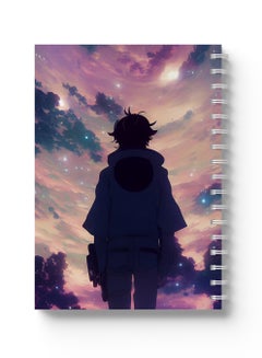 LOWHA Sprial Notebook 60 Sheets with Hard Paper Covers and Boy with Full of Stars Sky Design Multicolour  - Image 1